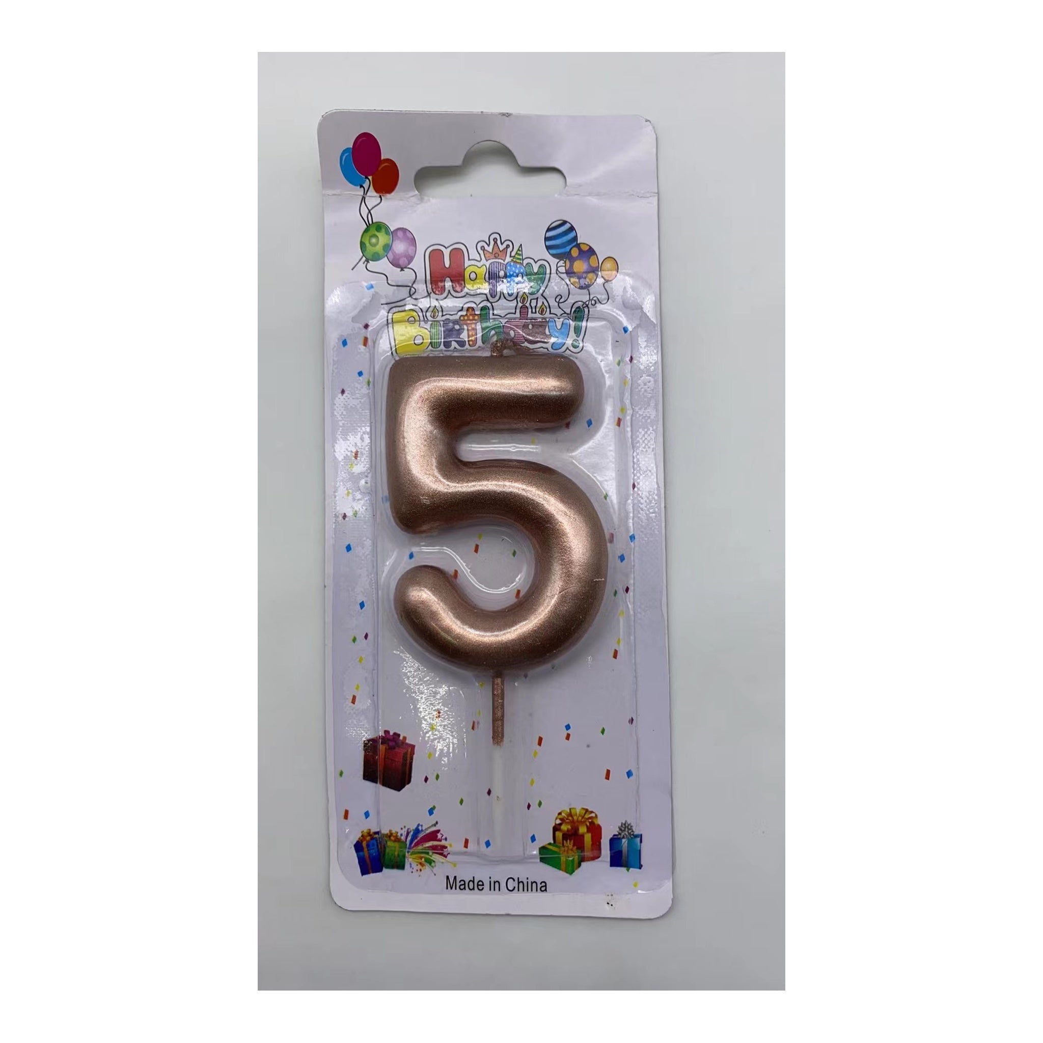 Birthday Candle Rose Gold 5